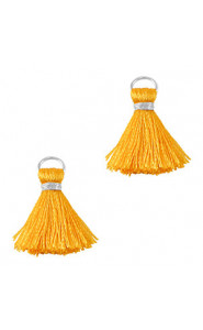 Mini Quaste 2cm - Silver-calypso orange